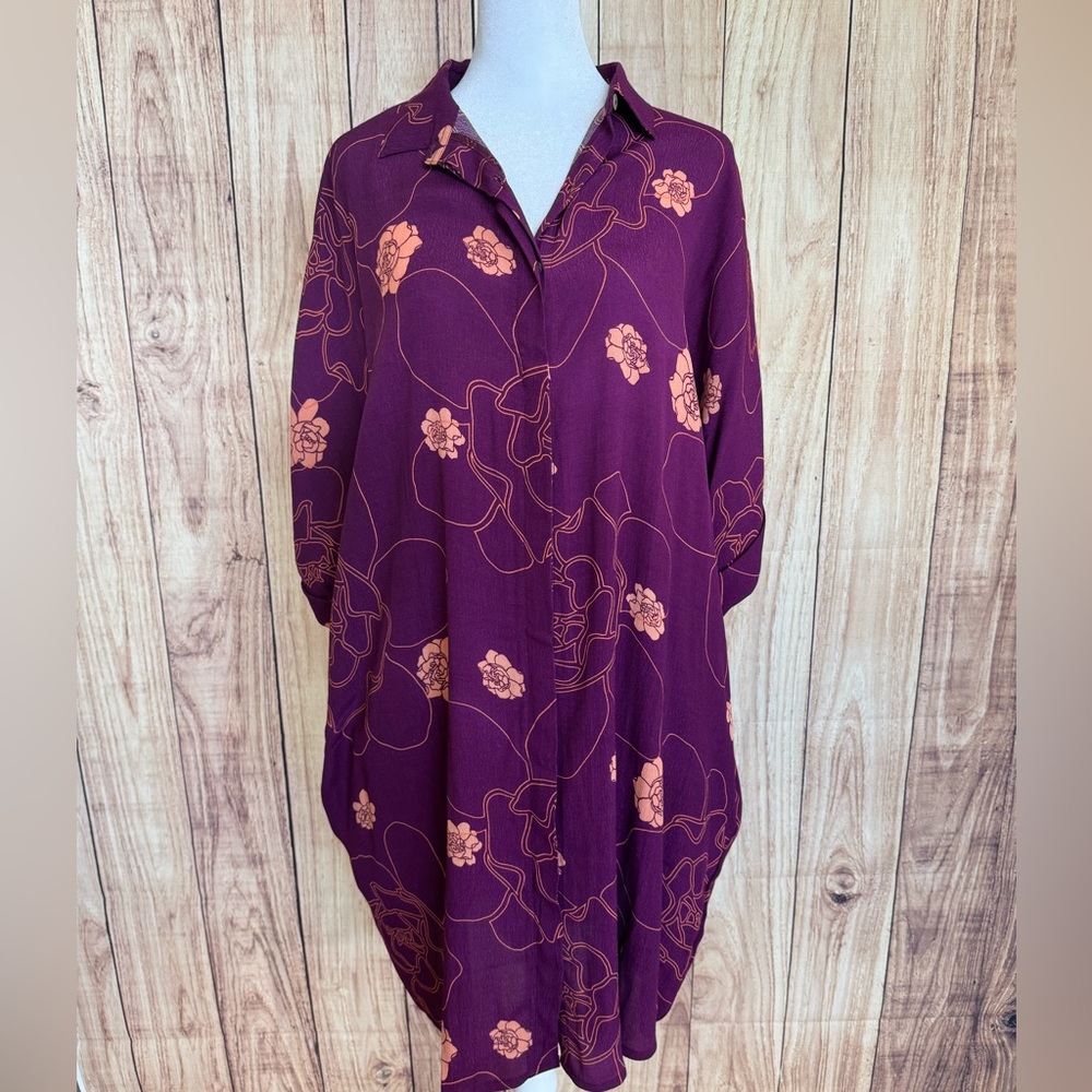 Sig Zane Purple and Orange Floral Dress